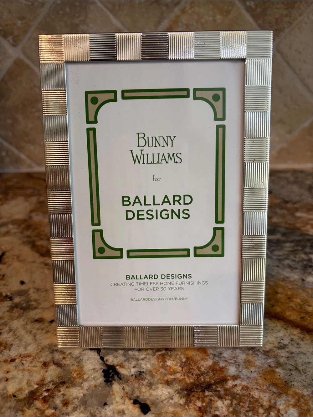 Bunny Williams for Ballard Designs Silver Ribbed Picture Frame